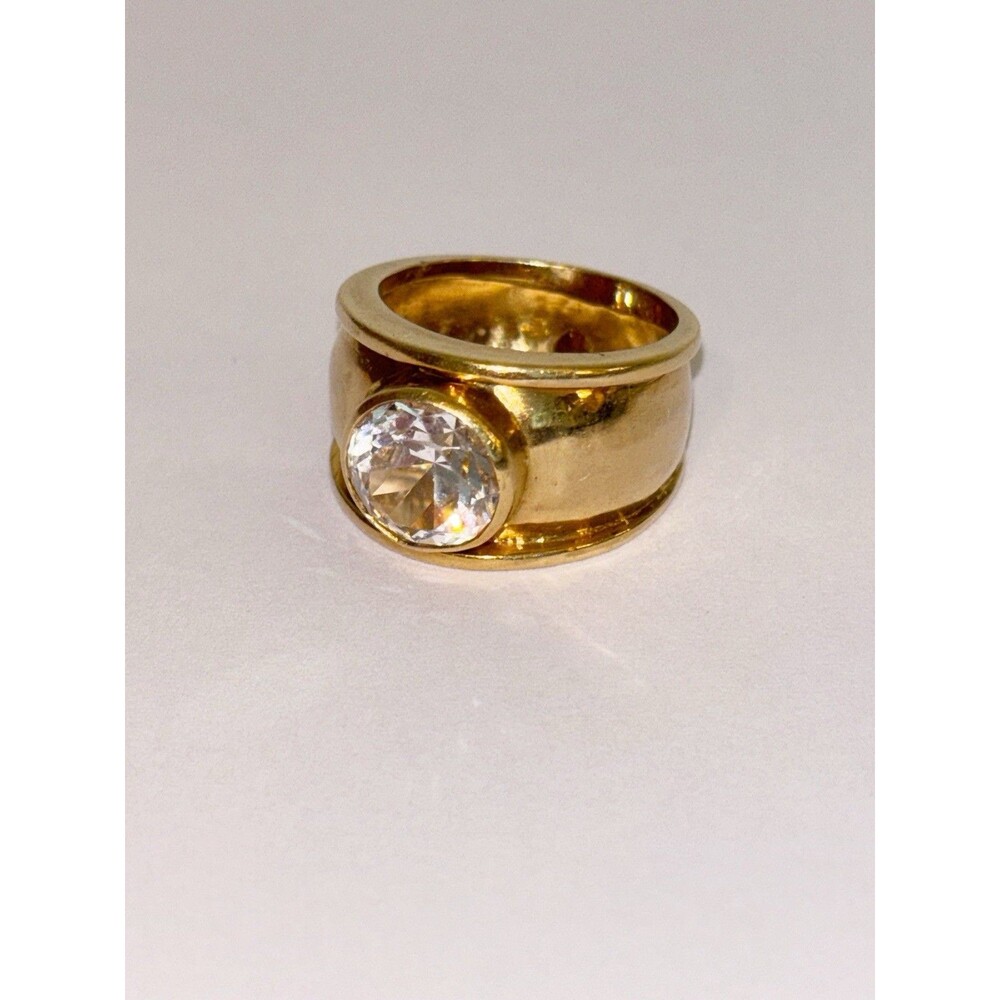 18k Gold and Glass Ring 11g Size 7.75